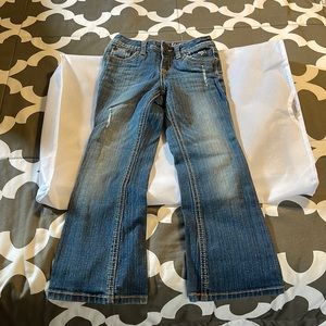 Flare leg distressed jeans